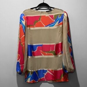 Luisa Cerano silk Scarf blouse Size large